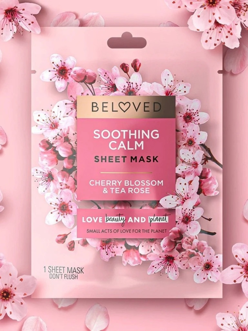 (5) Love Beauty & Planet Beloved SHEET MASK Cherry Blossom & Tea Rose ~ Set of 5
